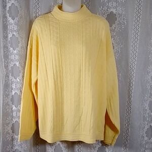 Basic Education Classic Yellow Turtleneck Sweater for Men Size M Unisex